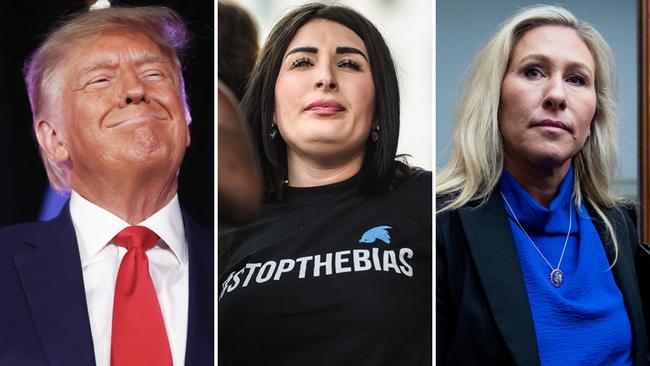 Former US President Donald Trump; Conservative activist Laura Loomer; Rep. Marjorie Taylor Greene of Georgia