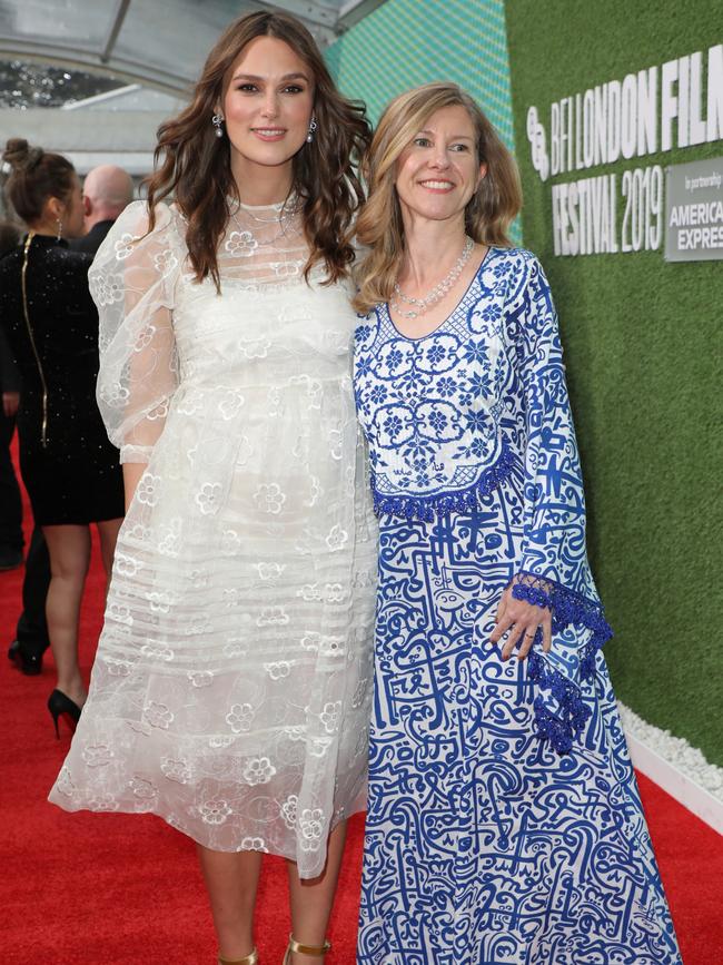 Keira Knightley and Katherine Gun at the London premiere of Official Secrets in October. Picture: Lia Toby/Getty