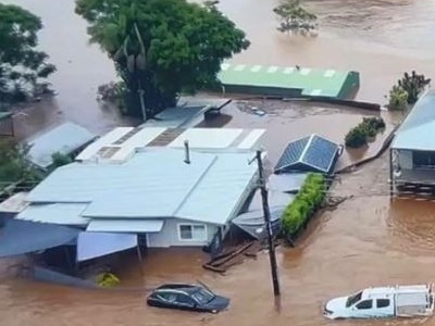 A home submerged during the floods.