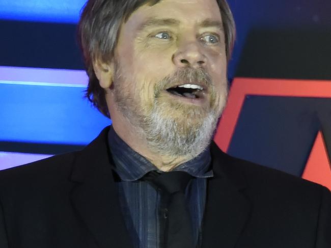 US actor Mark Hamill speaks during a red carpet for "Star Wars the last Jedi" in Mexico City on November 20, 2017. Mexico City is the first place for promotion of the movie "Star Wars the last Jedi" around the world. / AFP PHOTO / ALFREDO ESTRELLA