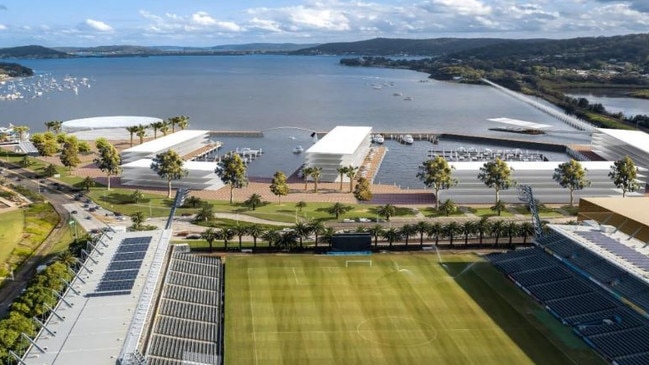 The proposed Gosford waterfront plans looking south. Picture: supplied