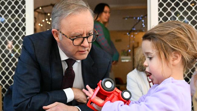 BRISBANE, AUSTRALIA - NewsWire Photos - JULY 17, 2024. The Prime Minister, Anthony Albanese visits a childcare centre in Brisbane before announcing the Labor candidate for the seat of Brisbane, Madonna Jarrett. Picture: Dan Peled / NewsWire