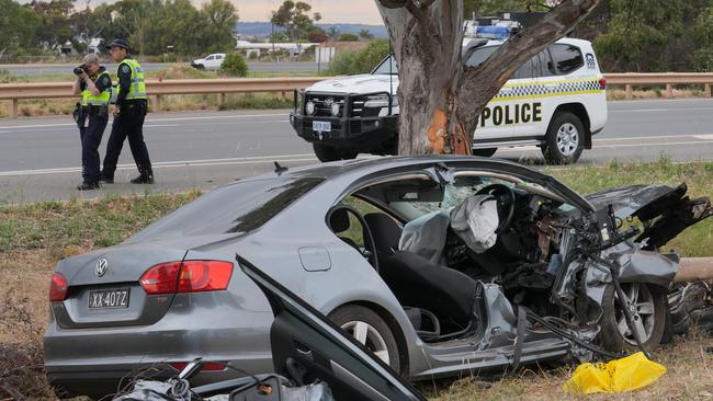 A man in his early 20s died in a crash at Waterloo Corner. 13 October 2024. Picture: Dean Martin