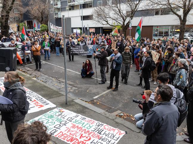 The crowd grows in size. Picture: Jason Edwards