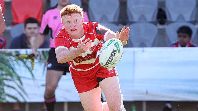 PBC 9. Oskar Bryant, Queensland Schoolboy Phil Hall Cup rugby league grand final between Palm beach Currumbin SHS and St Brendan's College, Redcliffe. Picture: Liam Kidston