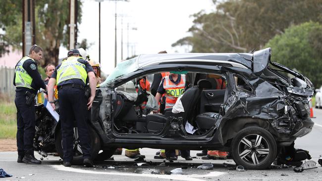 Three adults and a child were seriously injured in the crash. Picture: Tait Schmaal.