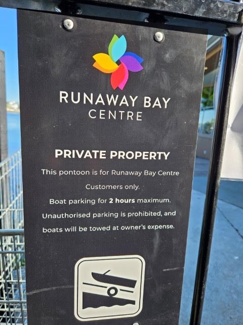 Signage installed at the Runaway Bay Centre.