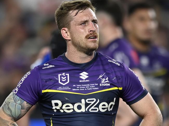 NRL 2024 GF Melbourne Storm v Penrith Panthers - Cameron Munster, Dejection . Picture: NRL Photos