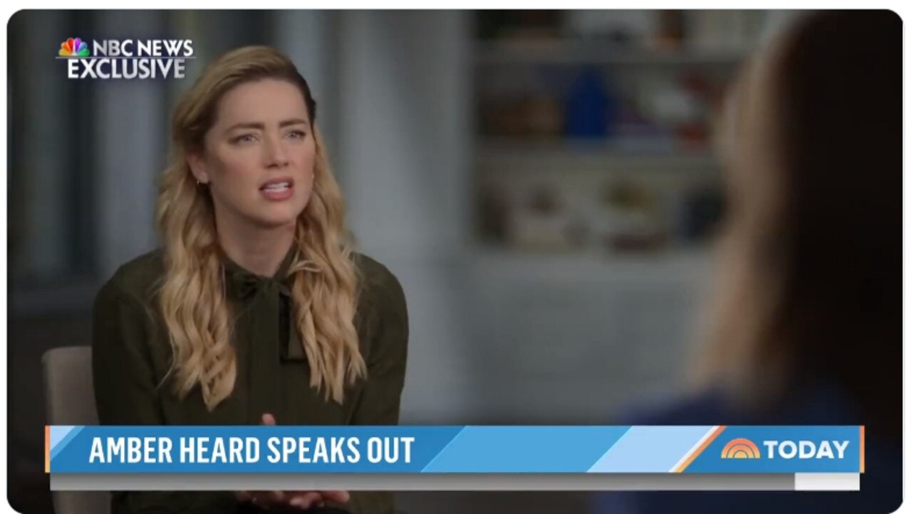 Supplied  Amber Heard interview on NBC's Today Show