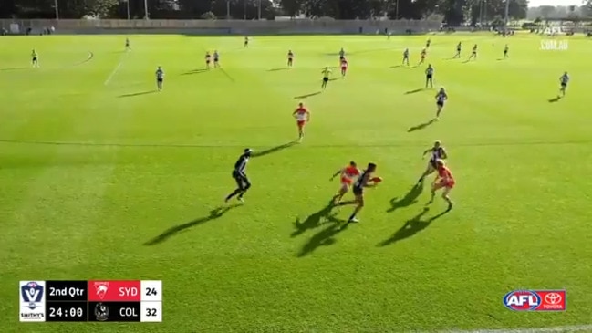 Sam Wicks tackle on Ash Johnson in the VFL