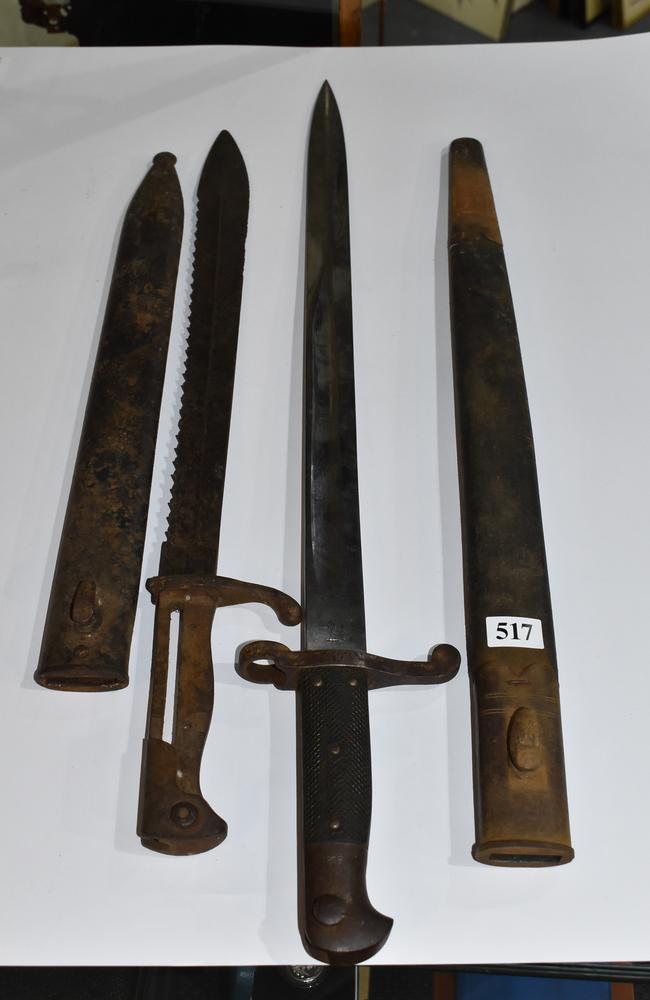 Sergeant Fields said they arrived home to find electrical items missing, alongside the WWII-era bayonet. Supplied.