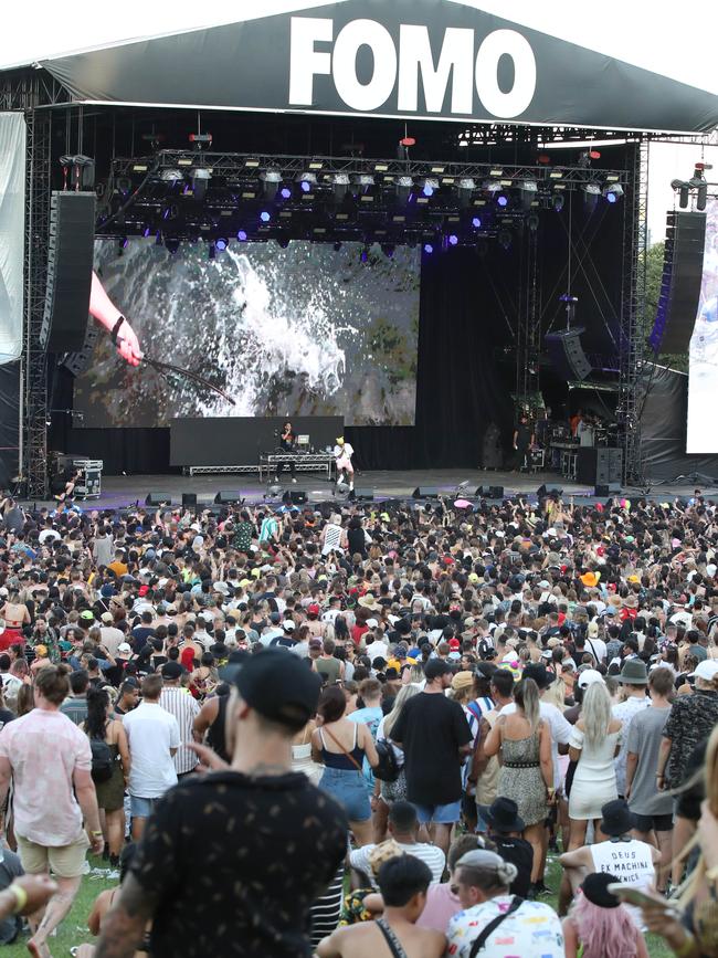 A 19-year-old girl died at the FOMO music event in Sydney. Picture: David Swift