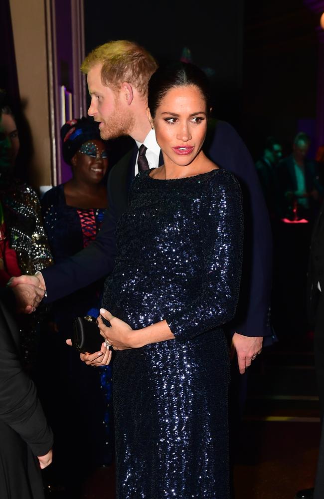 Prince Harry and Meghan Markle at the event at Royal Albert Hall, which they attended after their traumatic moment. Picture: Getty Images