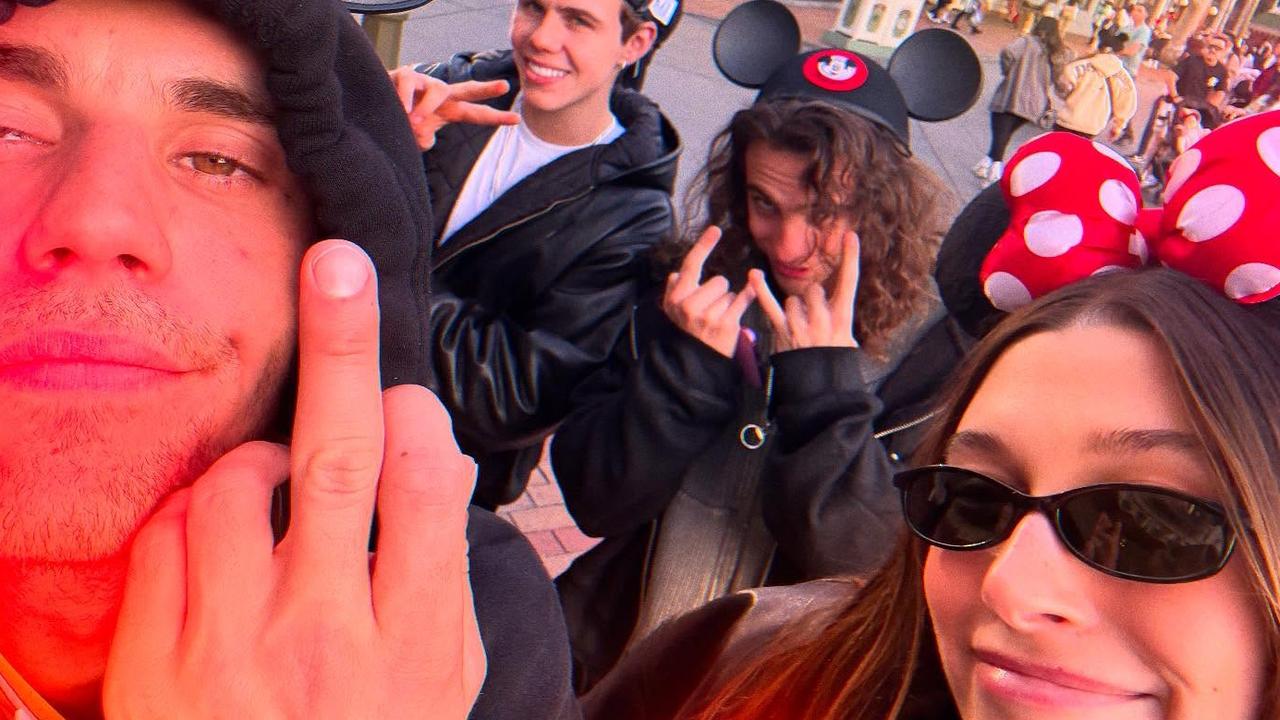 Justin Bieber hits Disneyland with Aussie squad