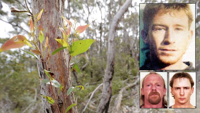 A 17-year-old helped Leigh James Butwell and Michael Adam Thompson (bottom photos) lure Paul ‘Joey’ Jarman (top) to a remote bush track near Mt Direction in 2000 before killing him.