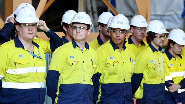 Apprentices working at ASC. Picture Kelly Barnes