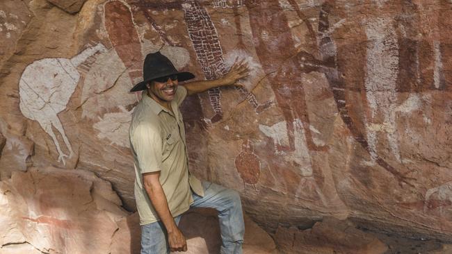 Jarramali Rock Art pictured during a tour of the Magnificent Rock Art Gallery.