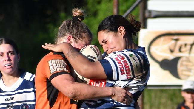 The Herbert River Crushers Women’s team drew 20-20 with Townsville Brothers in a hard-fought contest in Ingham on Saturday. Picture: Cameron Bates