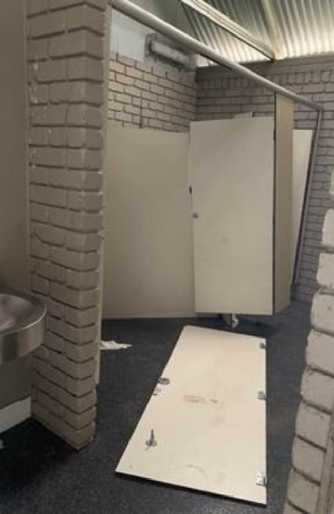 The vandals trashed the skate park toilets. Picture: Facebook