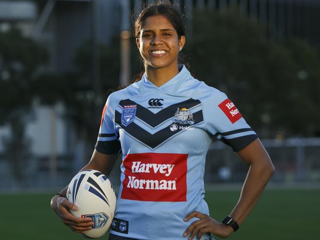 Taleena Simon was part of the women’s State of Origin team. Picture: Tim Pascoe