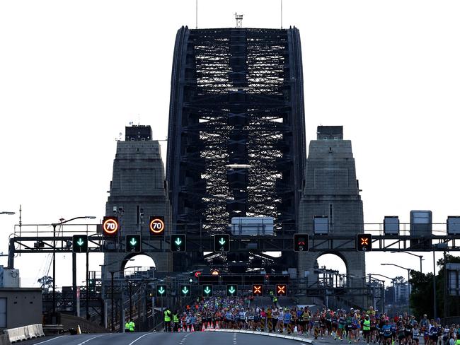 Thousands of people took part in the Sydney Marathon on Sunday. Picture: AFP