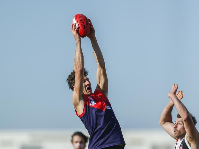 MPNFL Div 1: Mt Eliza v Bonbeach. Mt Eliza player Jordan Moncrieff. Picture: Valeriu Campan