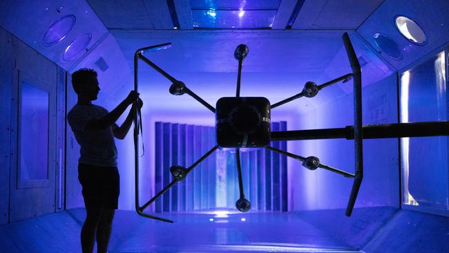 E-commerce giant Amazon's Mk30 drone during wind tunnel testing.