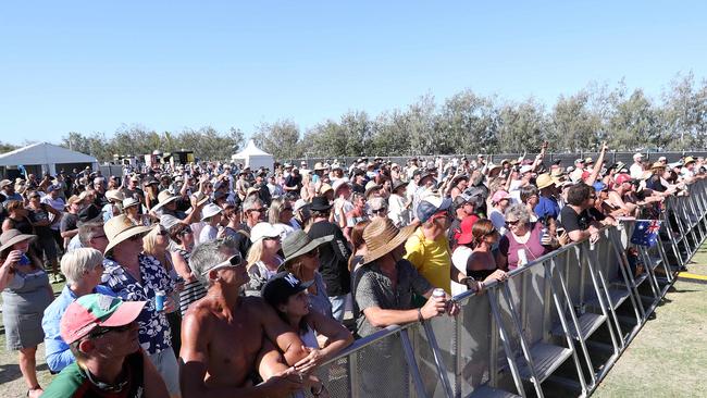 Crowds braved the heat and turned out early for Under the Southern Stars at Broadwater Parklands. Picture: Richard Gosling