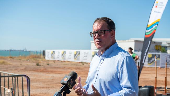 Luke John Anthony Gosling, OAM at the SOD turning ceremony for the new Larrakia development centre in Stokes Hill Wharf. Picture: Pema Tamang Pakhrin