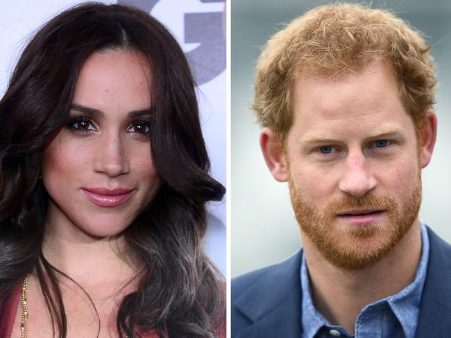 (FILES) This combination of file photos created in London on November 8, 2016, shows Meghan Markle (L) as she poses on arrival for the GQ Men of the Year Party in Hollywood, California, on November 13, 2012, and Britain's Prince Harry as he arrives at Lord's cricket ground in London on October 7, 2016. Britain's Prince Harry confirmed on November 8, 2016, he is dating US actress Meghan Markle as he hit out at the "wave of abuse and harassment" she has suffered in recent weeks. In an unprecedented statement from Kensington Palace, the prince, 32, urged media organisations to refrain from "further damage" as he blasted the smears and "racial undertones" appearing in newspaper articles. / AFP PHOTO / FREDERIC J. BROWN AND Justin TALLIS