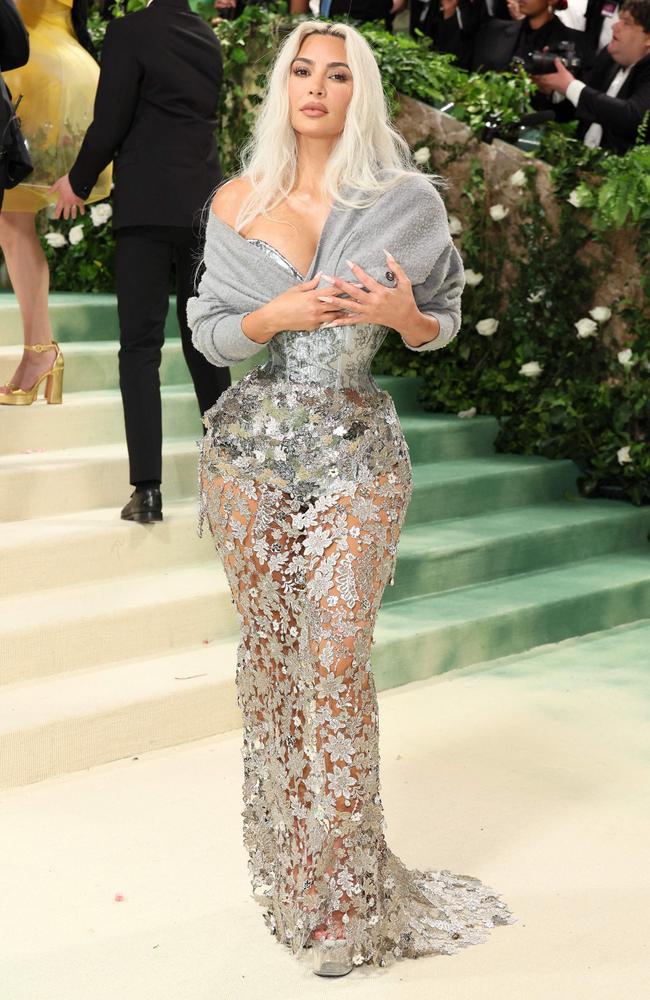 Kim Kardashian attends The 2024 Met Gala Celebrating "Sleeping Beauties: Reawakening Fashion" at The Metropolitan Museum of Art. Picture: Dia Dipasupil/Getty Images via AFP