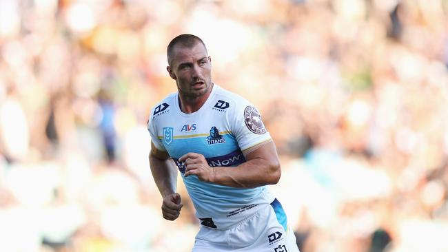 Kieran Foran was forced from the field with a suspected knee injury, which could be a massive blow for the Titans. Picture: Getty Images.