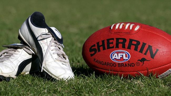  Generic football shots. Steeden Rugby League NRL football, football boots and Sherrin AFL football. sport / balls Picture: I...