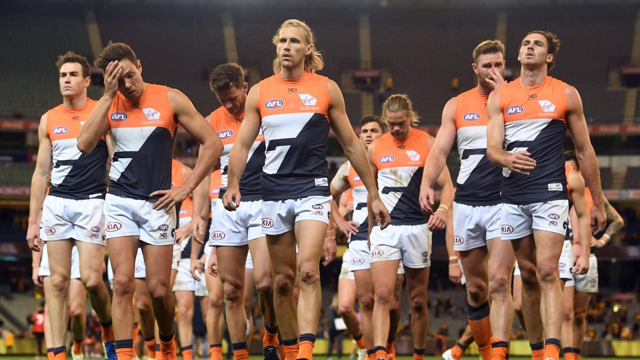 The Giants booted just five goals against Hawthorn. Photo: Julian Smith/AAP Image. 
