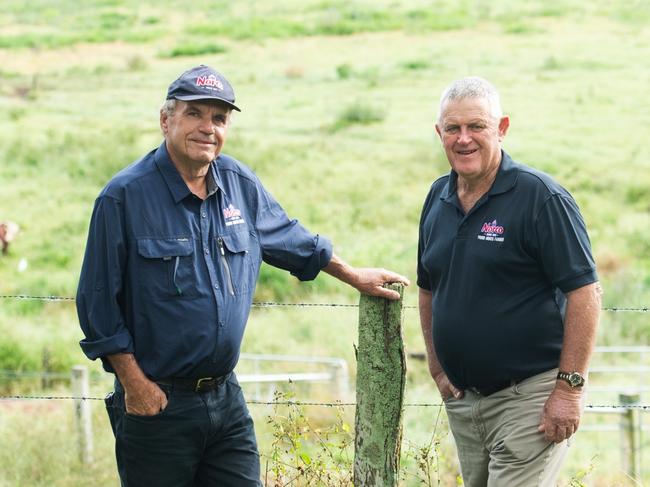 Norco Mental Health Support Officer Craig Waddell and Norco farmer Ross Blanch. Picture: Elise Derwin.