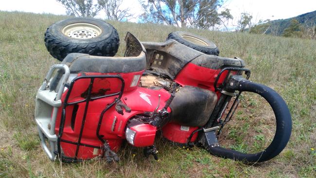 Farmers urged to not have passengers on quad bikes, especially children. Picture: Supplied/National Farmers' Federation