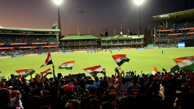 A full crowd enjoys India and Australia’s T20 clash at the SCG earlier this summer.