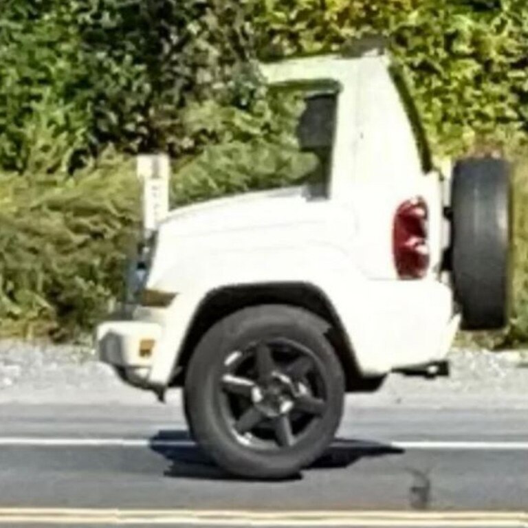 This photo compacted a 4x4 to nothing more than a wheel and a bonnet. Picture: Reddit.