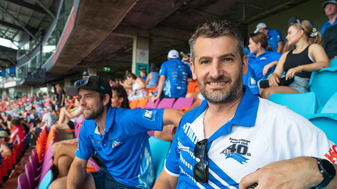 Aaron Knapman and Alex Kaethner at the NTFL grand final. Picture PEMA TAMANG Pakhrin