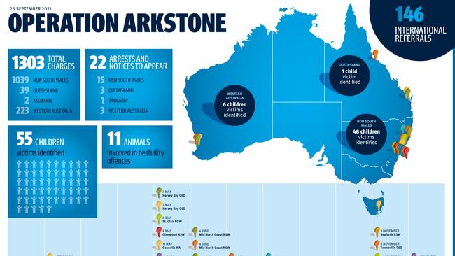 The reach of Operation Arkstone. Credit: AFP