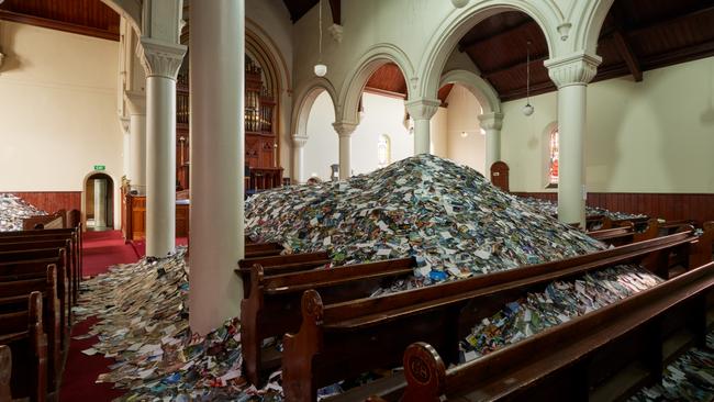 Housed in an old Uniting Church in the centre of the city, his installation 24 HRS in Photos is one of the drawcards at this year’s Ballarat International Foto Biennale. Picture: Garth Oriander