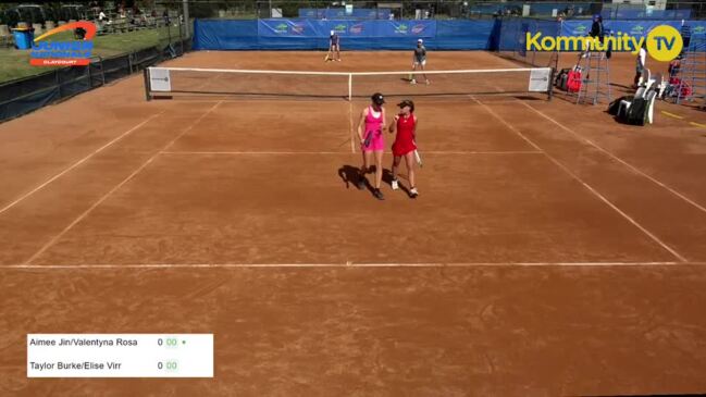 Replay: Aimee Jin/Valentyna Rosa v Taylor Burke/Elise Virr (Girls 14/u Doubles Rd of 16) - Junior Claycourt Championships Day 3