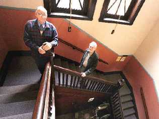 Going up: Richmond River Historical Society secretary Geoff Foley and president Bernie Childs are pleased with Lismore City Council’s decision to install a lift in the building. . Picture: Cathy Adams