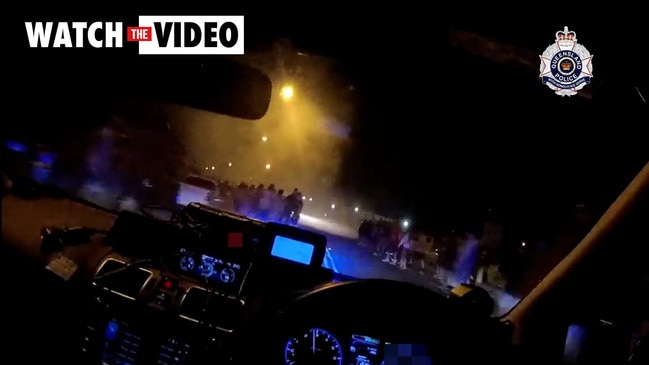 Queensland Police dashcam captures teen hoon doing donuts in the middle of Gold Coast party