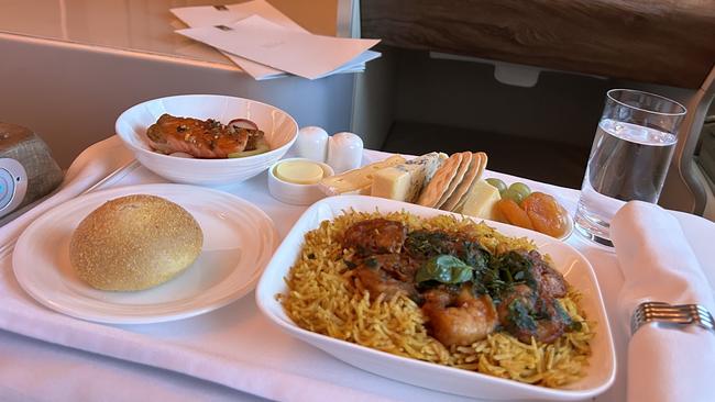 The food served on board from Christchurch to Sydney.