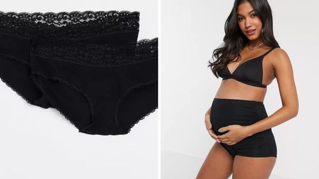Lindex modal seamless ribbed over the bump maternity briefs with