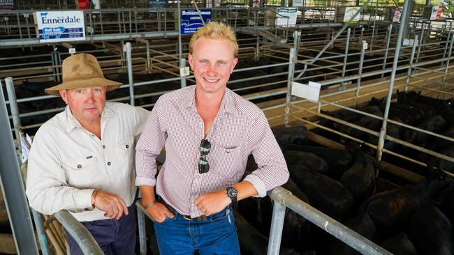 Tony and Tom Blakeley, from Winchelsea, who topped the sale. Picture: Rachel Simmonds