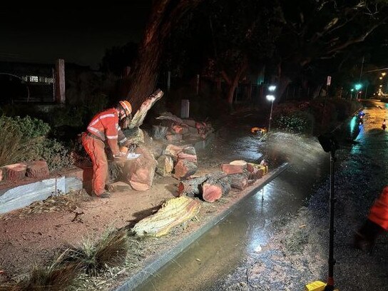 Moorabbin SES clean up after the storm. Picture: Moorabbin SES