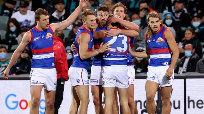 For the second time under Luke Beveridge, the Bulldogs have made the AFL grand final from outside the top four. (Photo by James Elsby/AFL Photos via Getty Images)