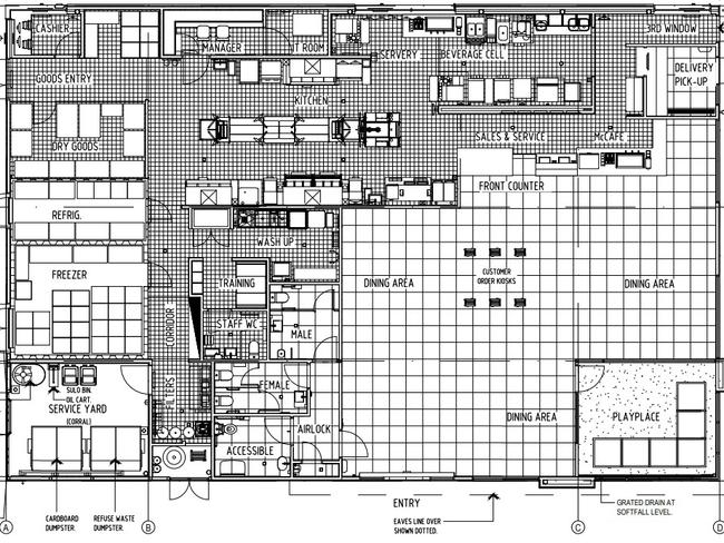 The design plans for the McDonalds family restaurant proposed for Andergrove. Picture: Urbis, Mackay Regional Council.